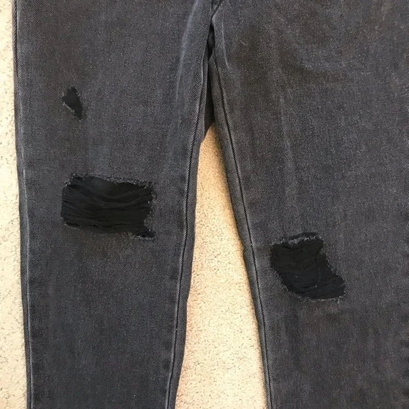 ONeill Distressed Denim Jeans NEW Womens Size 2 Waist 25 Faded Black Button Fly - Picture 11 of 14